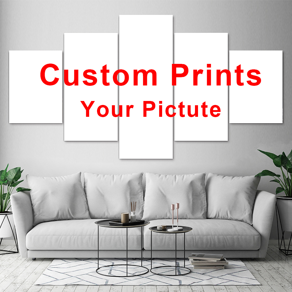 Custom Map Poster - 5 Piece Canvas Wall Art Custom
