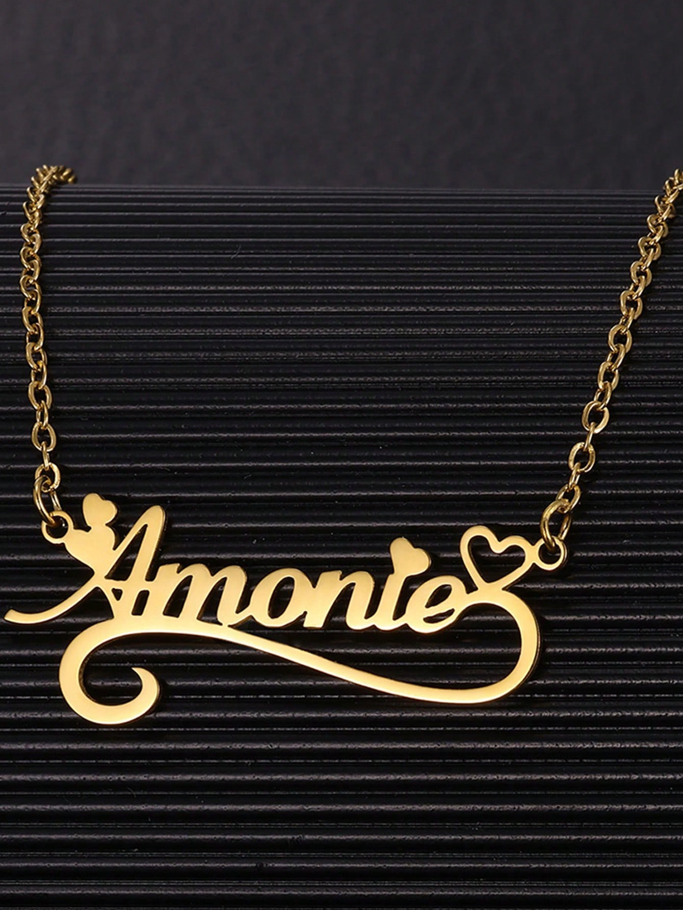 Custom Name Hollow Heart Neckl - Name Necklace Custom 评论和价格