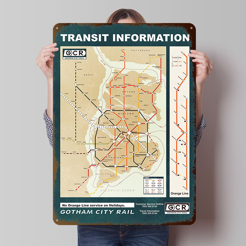 Gotham City Map Printed Poster - Custom Map Poster 评论和价格